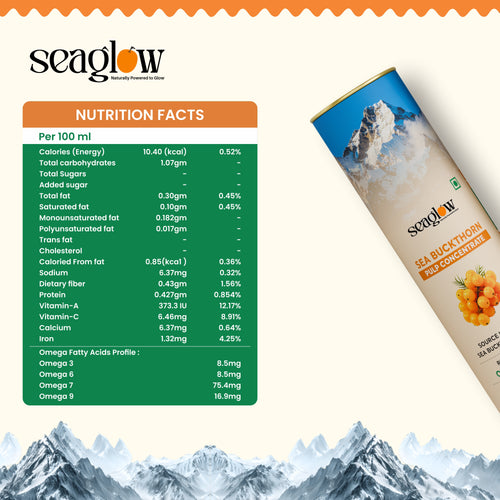 Seaglow nutrition facts per 100ml